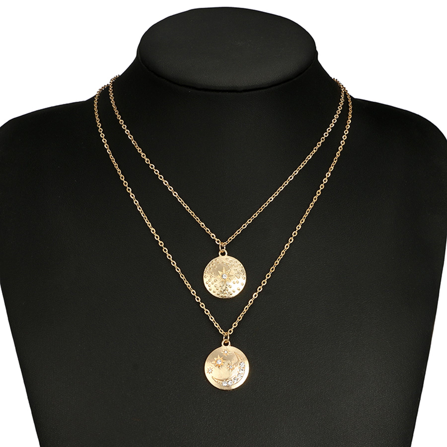 Satori Boho Star Medallion Coin Double Layered Statement Choker Neckla ...