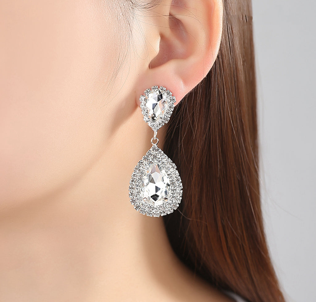 SWEETV Long Pear-Shaped Wedding Birdal Earrings for India | Ubuy
