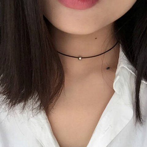 black string choker necklace