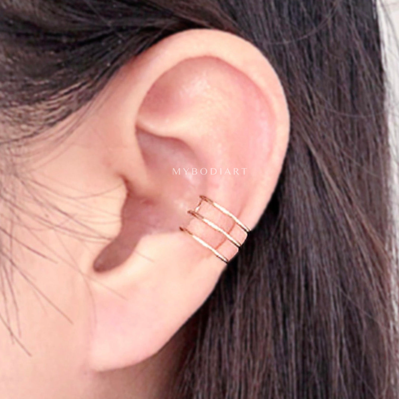  Gold Ear Cuff Earring Criss Cross Style for Orbital