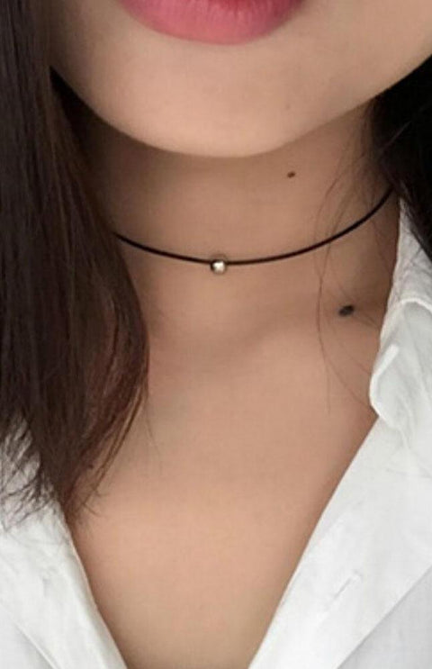 simple black choker necklace