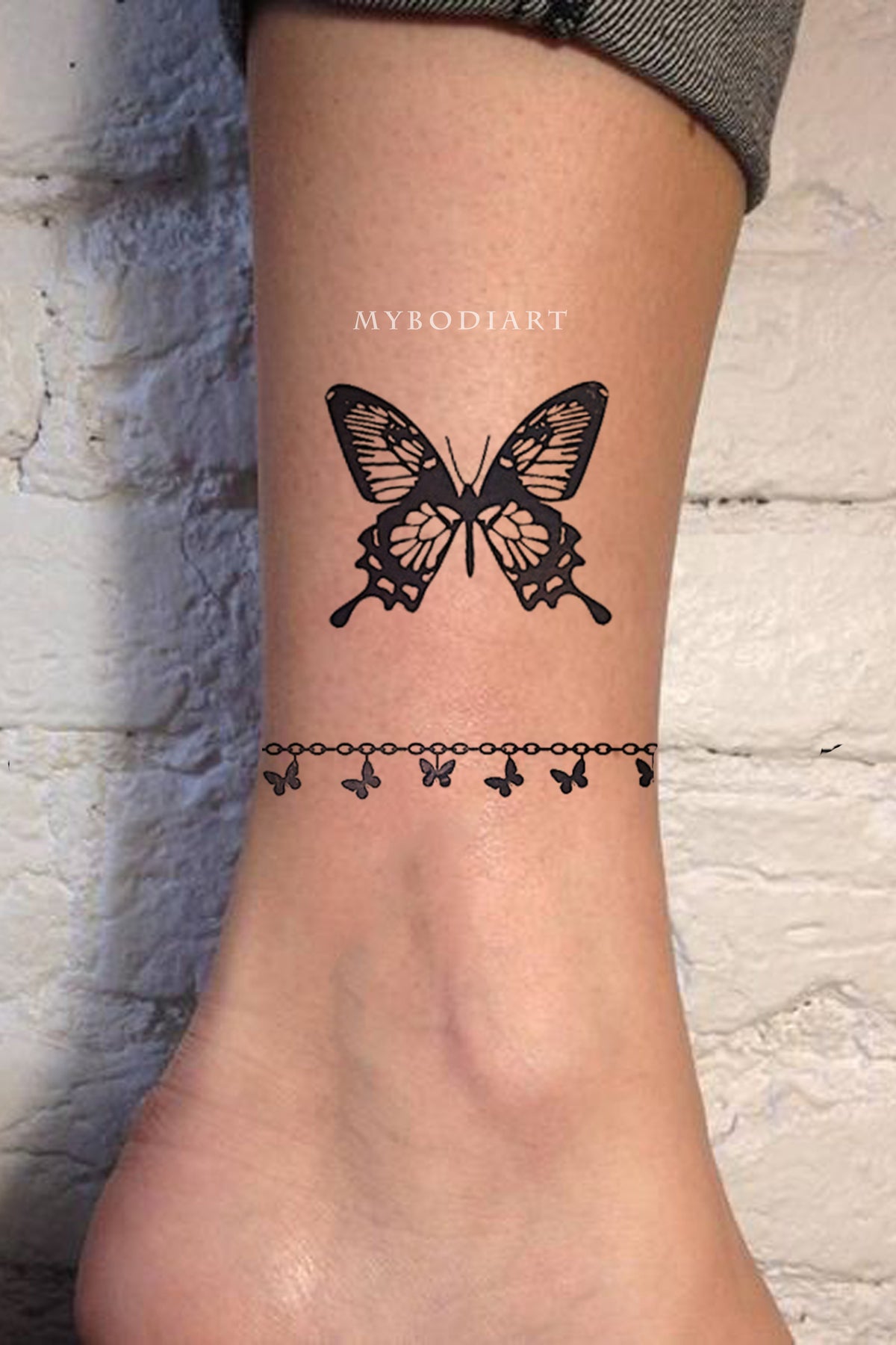 butterfly tattoo on ankle