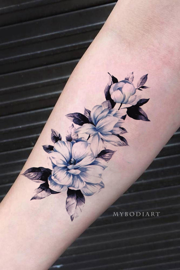 Ceylon Lace Lotus Chandelier Temporary Tattoo – MyBodiArt