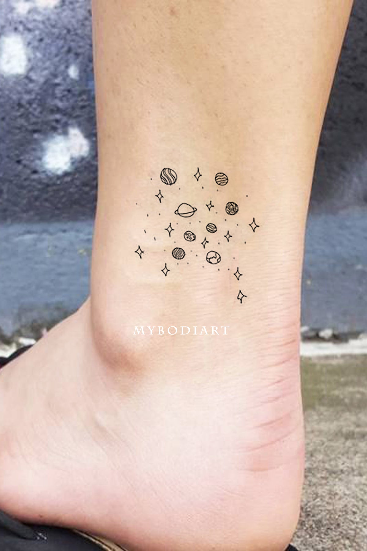 Galaxy Tattoo Black And White Simple