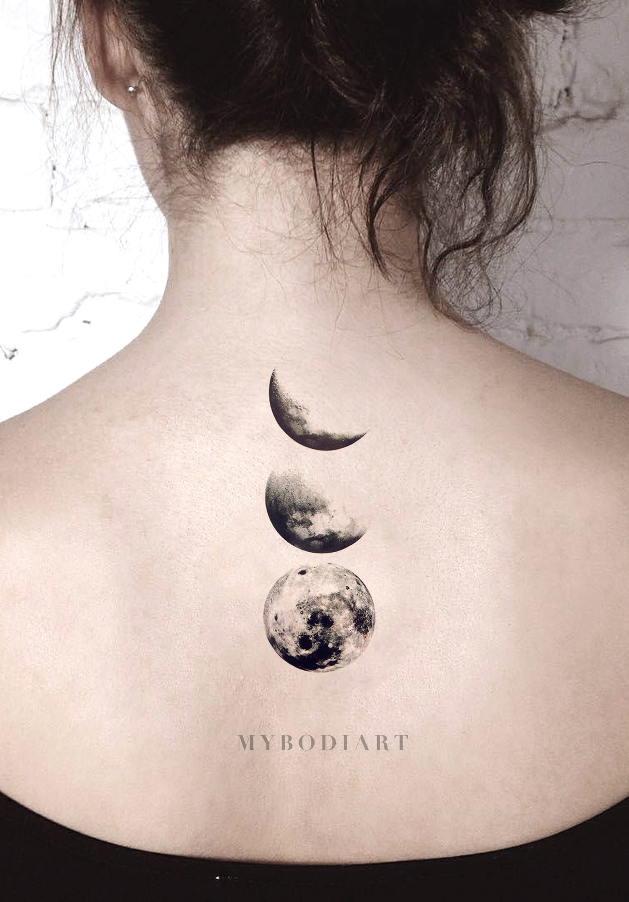 My moon phases floral tattoo Back tattoo Feminine spine tattoo  Spine  tattoos Tattoos Spine tattoo