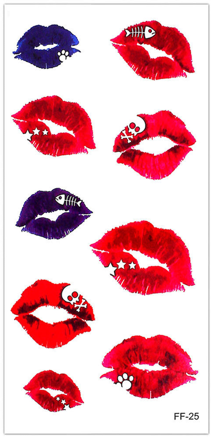 Lips Kiss Mark set of 2 Temporary Tattoo  Realistic  Etsy