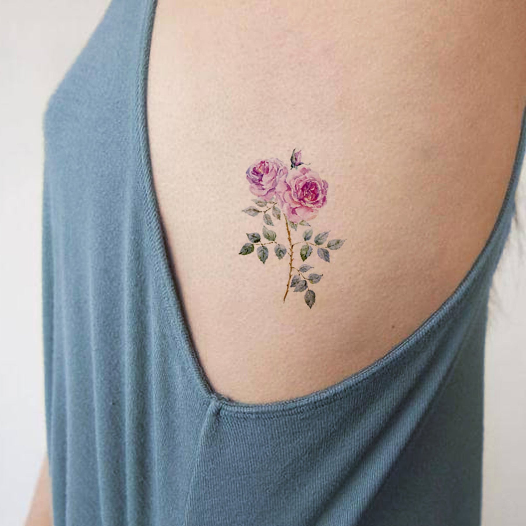 Tattoo tagged with flower minilau rose nature temporary pink rose   inkedappcom