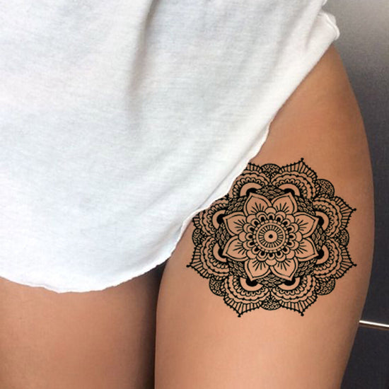 Waterproof Black Mandala Temporary Tattoo Stickers For Arms, Chest, And  Body Art Mandala, Lion, Feather Designs For Women And Men From Soapsane,  $8.13 | DHgate.Com