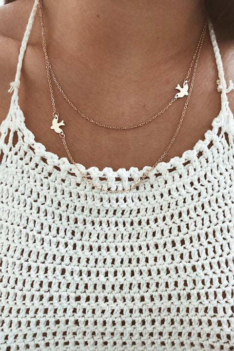 Download Everly Sparrow Bird Floating Layered Necklace in Gold or ...