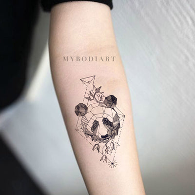 Decal tattoo - Panda Geometric Cute, Funny - Fake Tattoo Kid