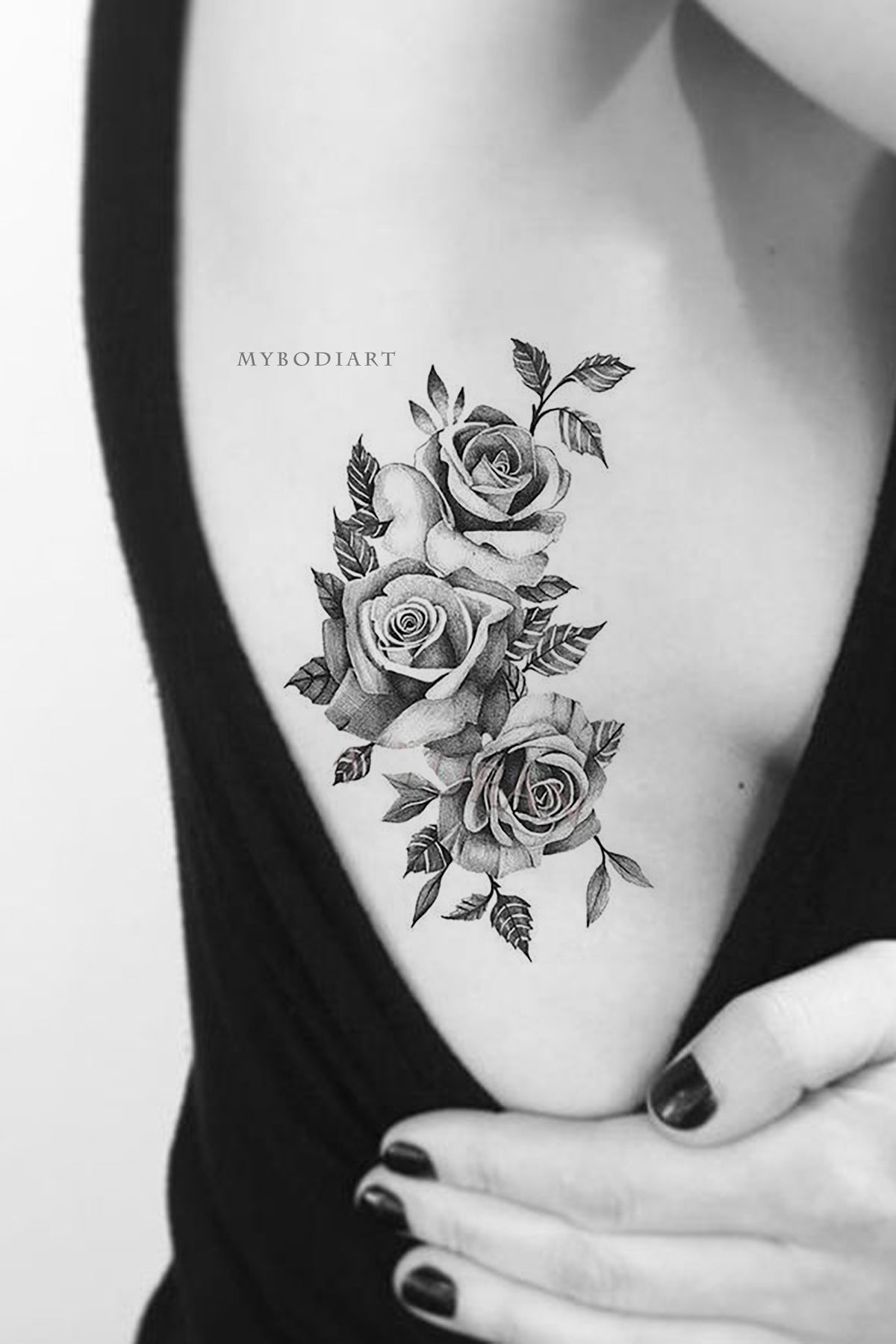 Black and White Floral Temporary Tattoo Set Vintage Floral Temporary Tattoos  Black and White Flowers Black Rose Flower Tattoo Set - Etsy