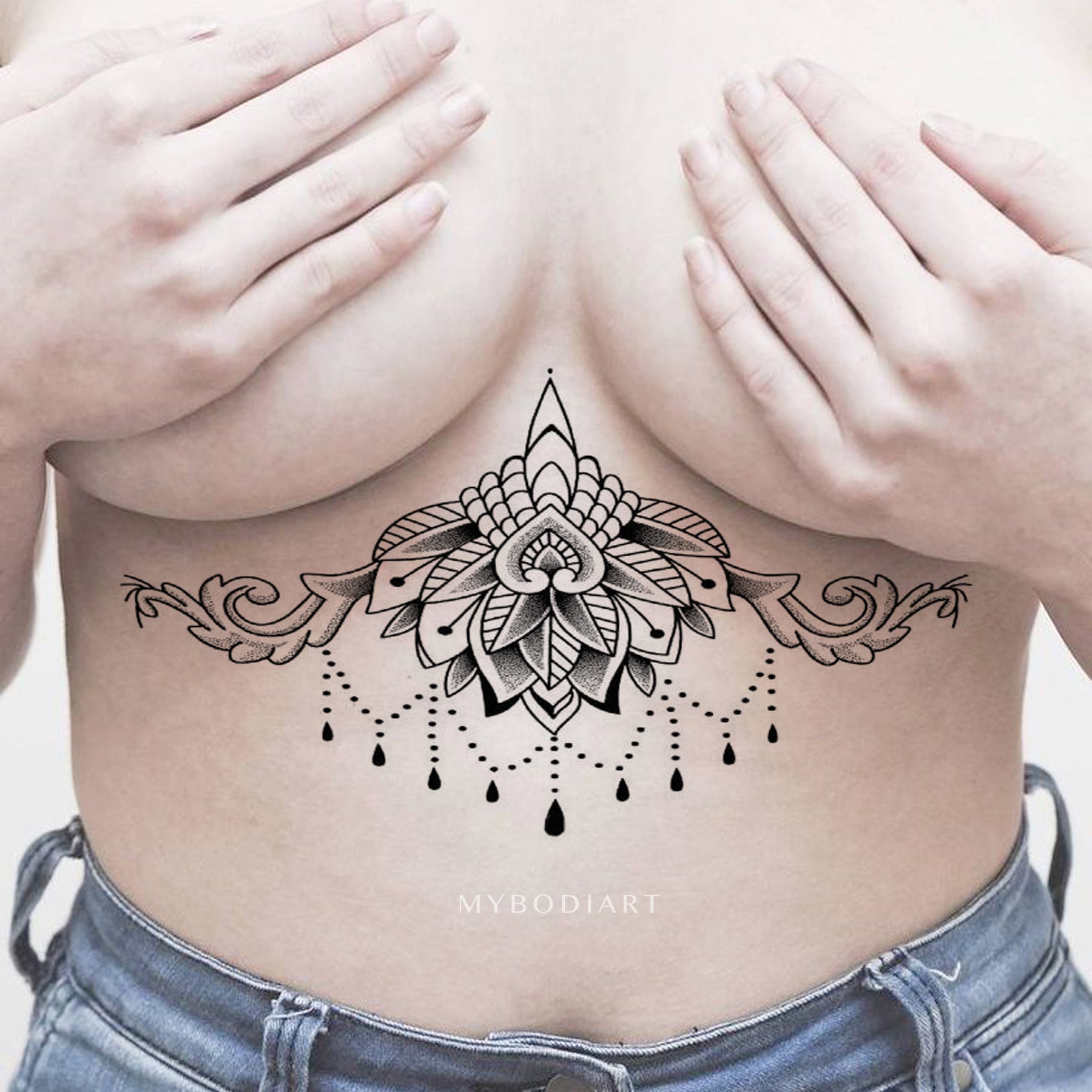 Med Tech. Запись со стены. | Sternum tattoo, Sternum tattoo lotus, Chest  tattoos for women