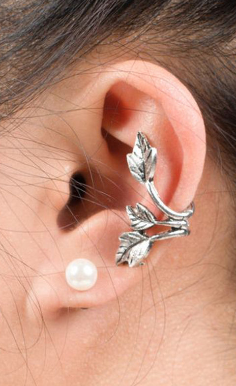 قضية بناء تستهلك leaf cuff earrings 
