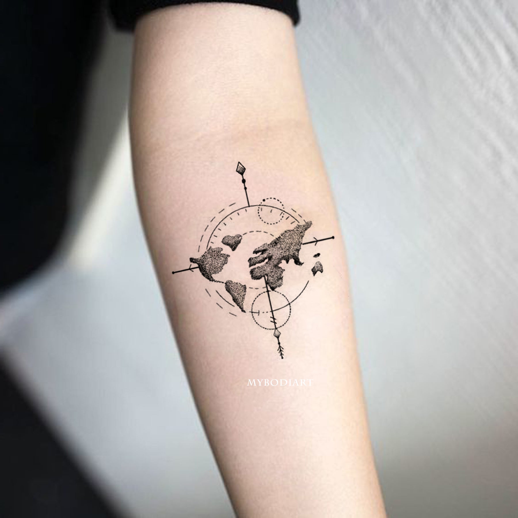 world map tattoo friends  Tiny Tattoo inc