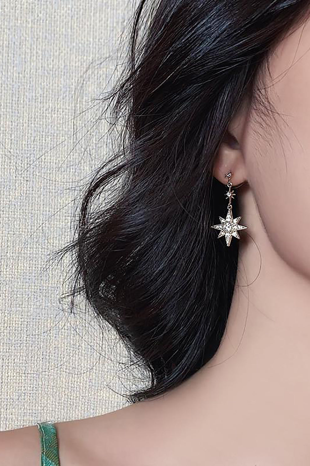 Elara Pretty Crystal Star Moon Dangle Earring Studs – MyBodiArt