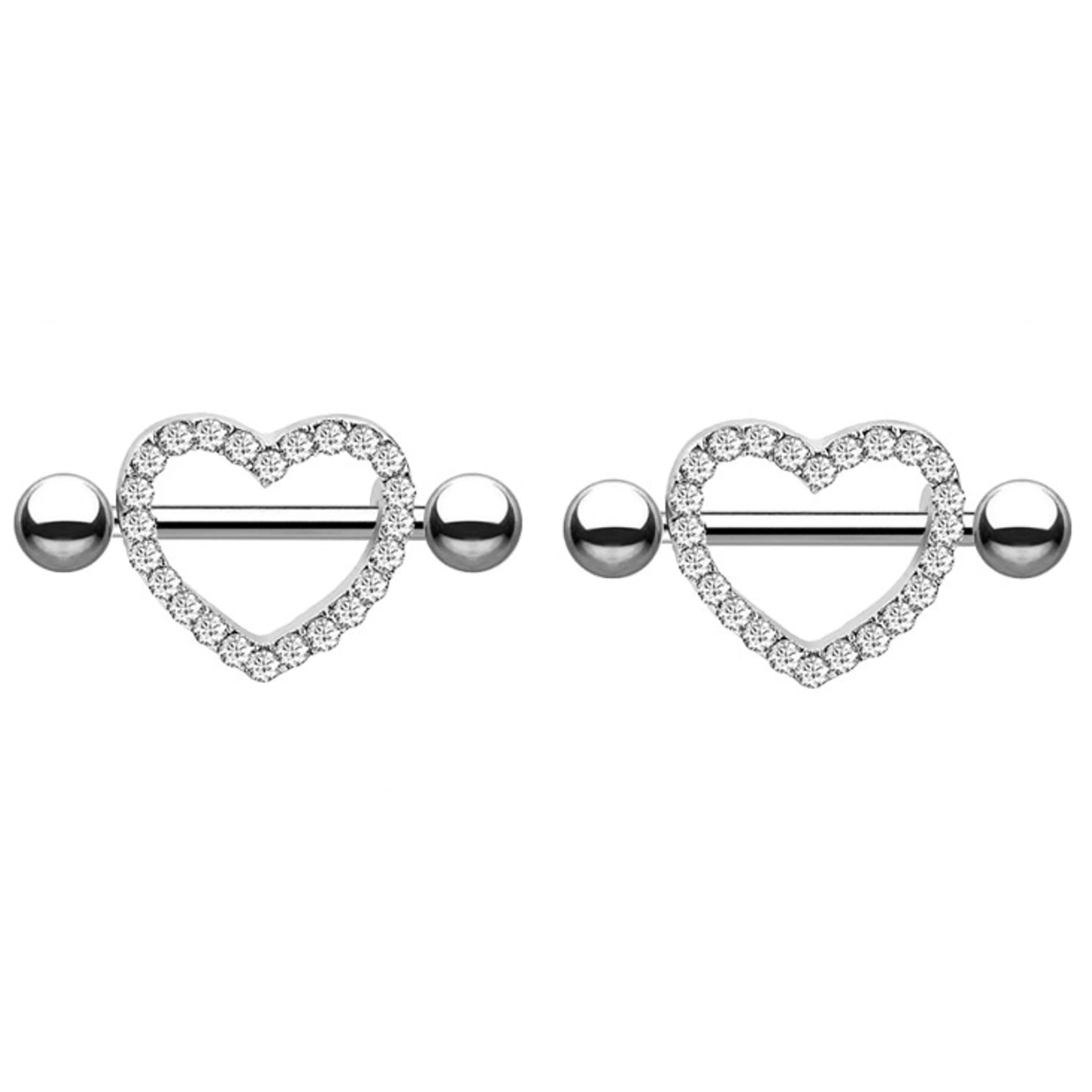 Heart Nipple Piercing Jewelry With 14g Barbells At Mybodiart