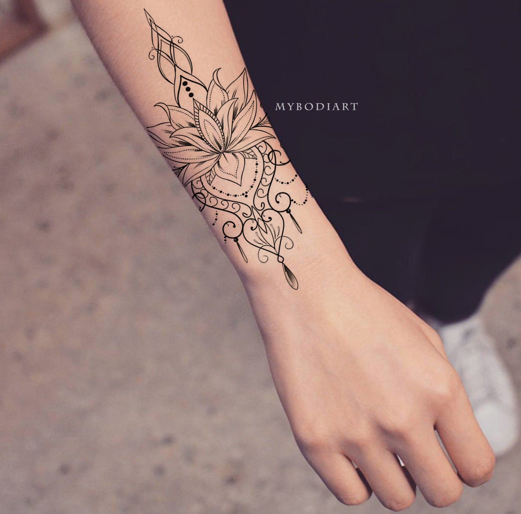 Lotus Temporary Tattoo / Large Bohemian Tattoo / Boho Tattoo / - Etsy | Bohemian  tattoo, Boho tattoos, Tattoos