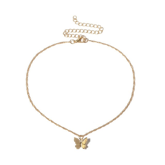 Levana Pretty Butterfly Pendant Chain Choker Necklace – MyBodiArt