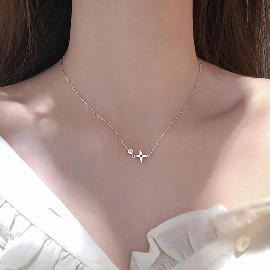 Vivenne Clover Crystal Bead Silver Choker Chain Necklace – MyBodiArt