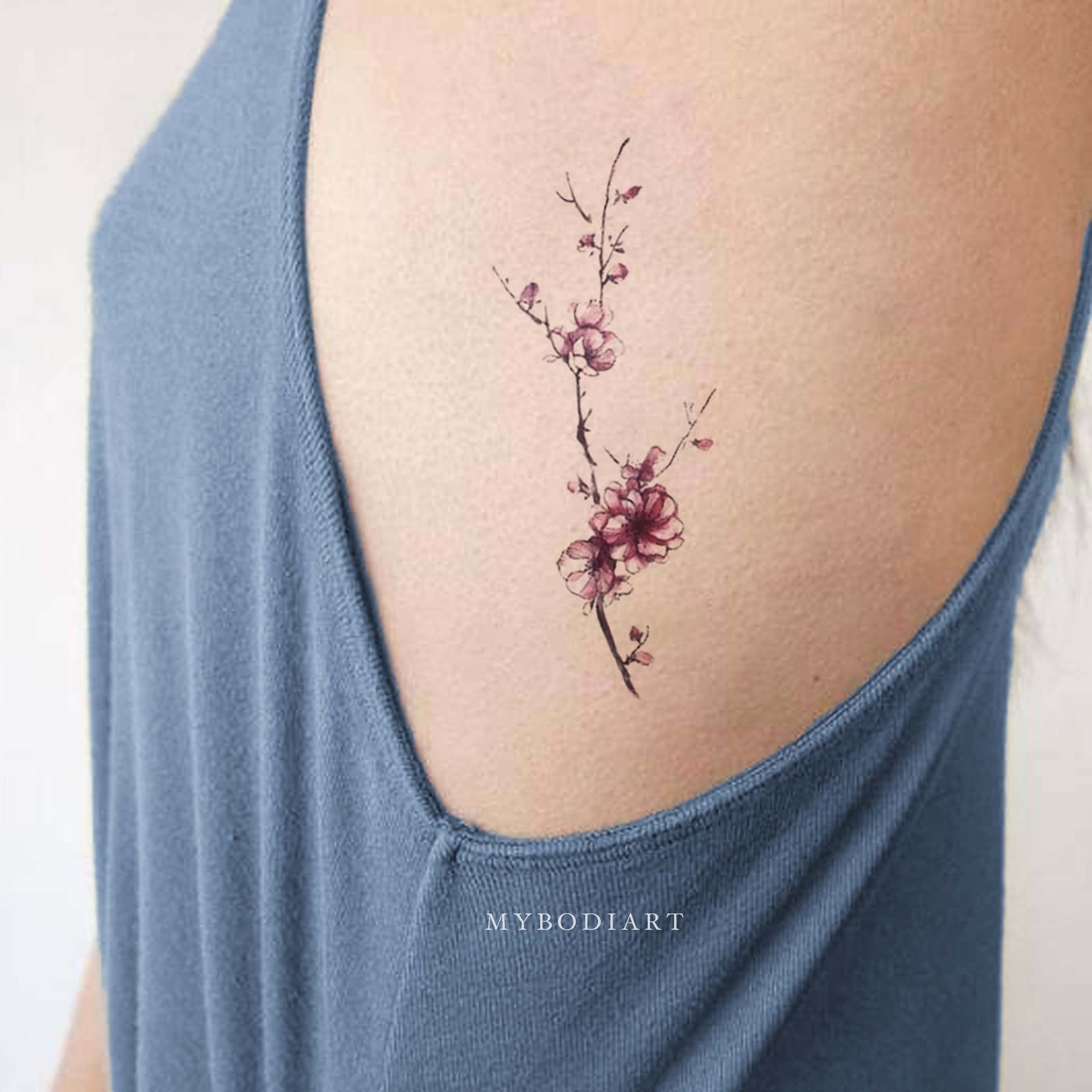 Hello Tattoo  Cherry blossom on ribcage Artist hktattootina  Facebook