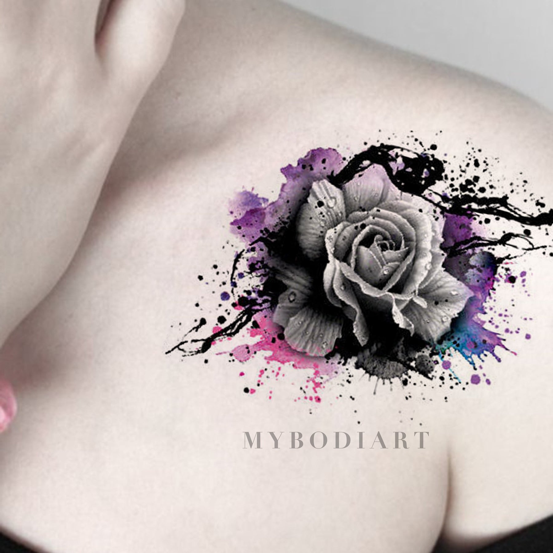 beautiful watercolor rose tattoo  tattoo studio Roza Sake Tattoo Crew    Tatuajes de rosas rojas Tatuajes de rosas Tatuaje de  oreja