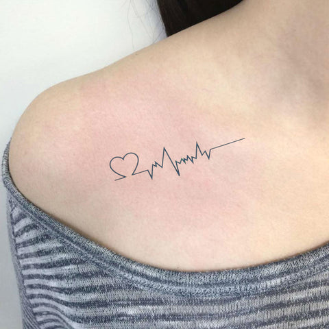 Thump Unique Heartbeat Heart Rhythm Temporary Tattoo