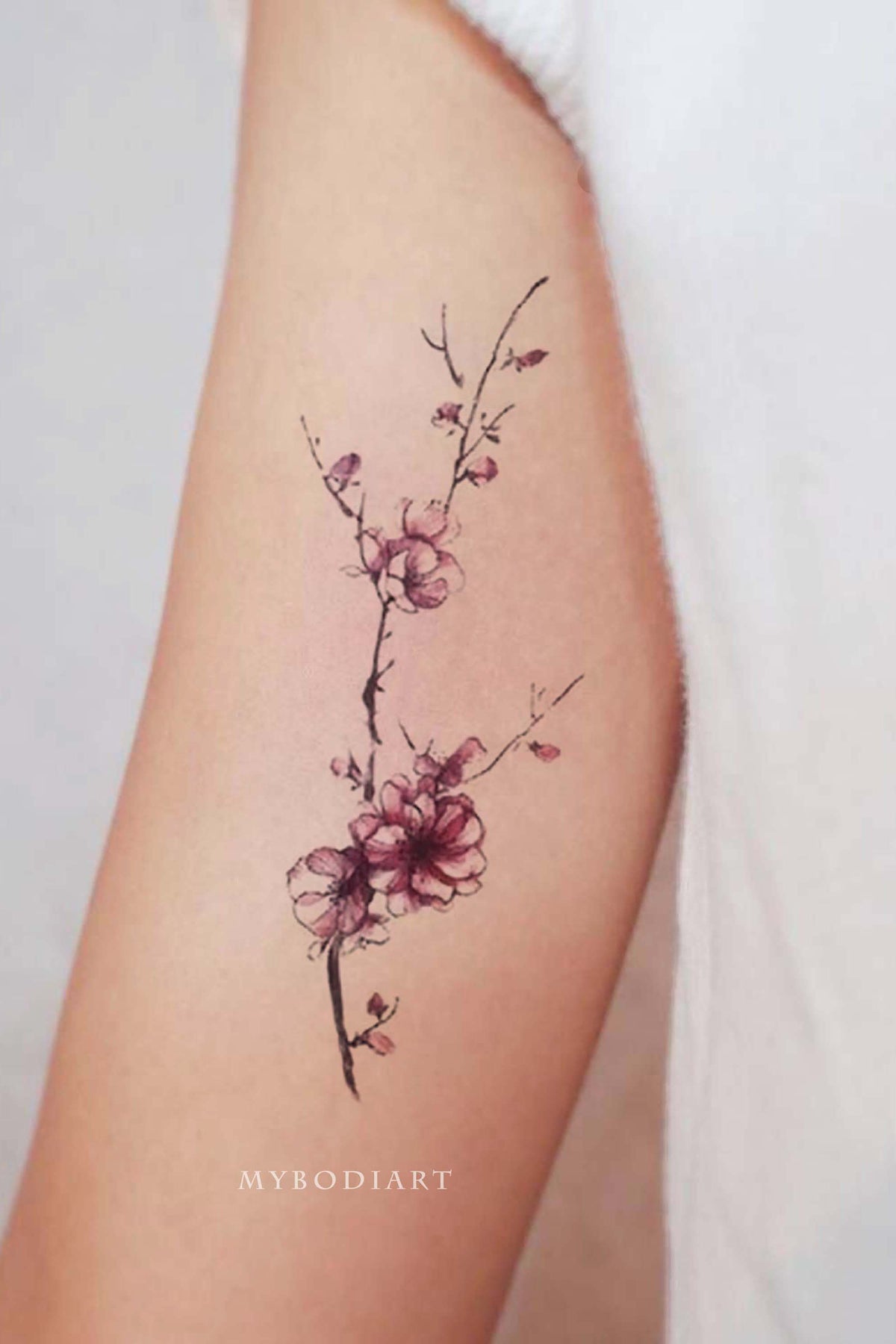 Tattoo tagged with flower small cherry blossom pigeon animal  watercolor tiny pissaro bird love little nature inner forearm  medium size  inkedappcom