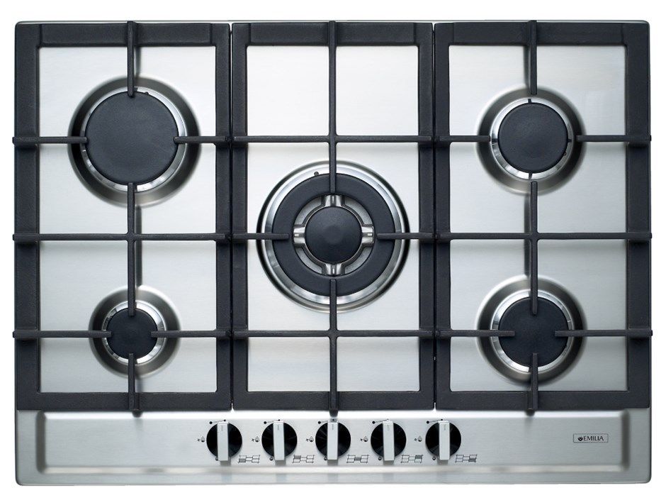 Emilia 70cm Stainless Steel Gas Cooktop With Wok Burner Sec75gwi