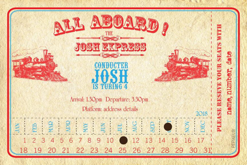 vintage train ticket