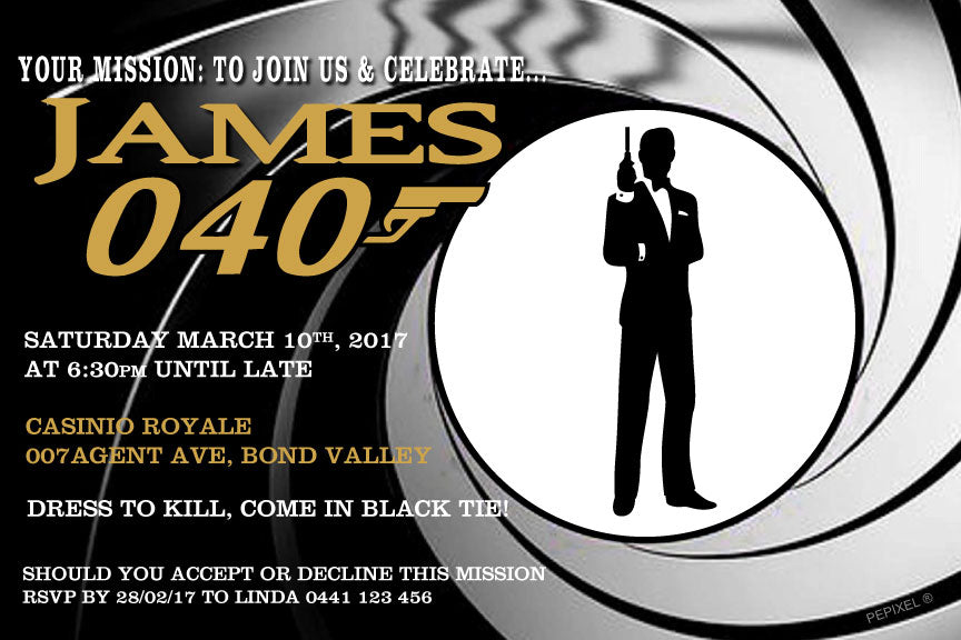 Free James Bond Invitation Template 4