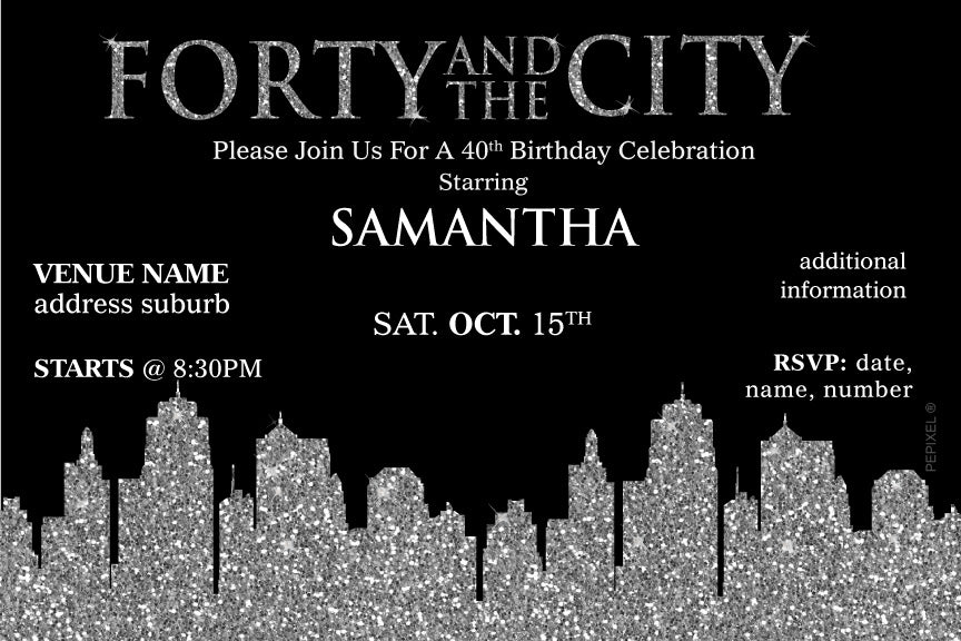 Sex And The City 40th Birthday Invitation