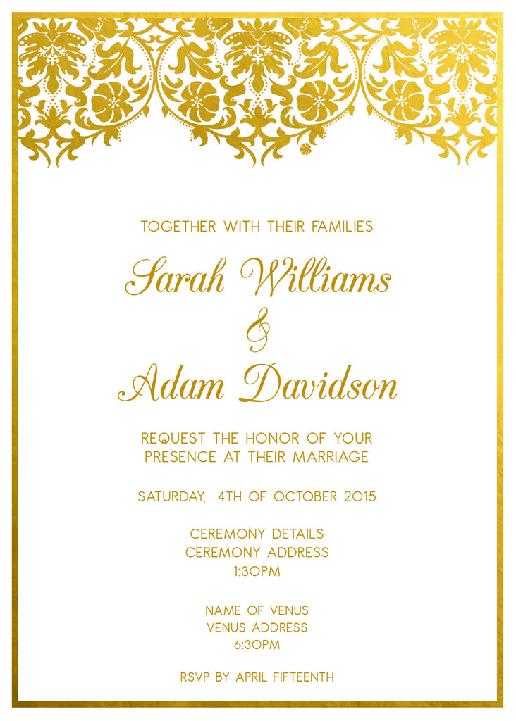 Gold Damask Wedding Invitations 56 Creative Wedding Ideas & Wedding