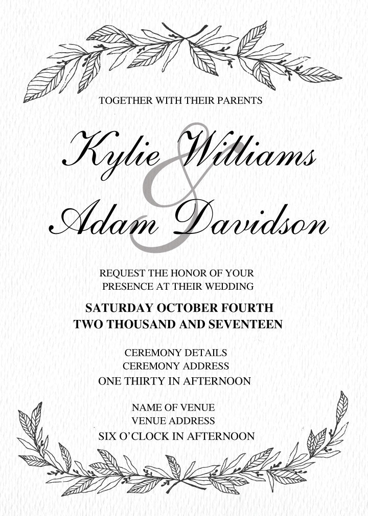 plain wedding invitations