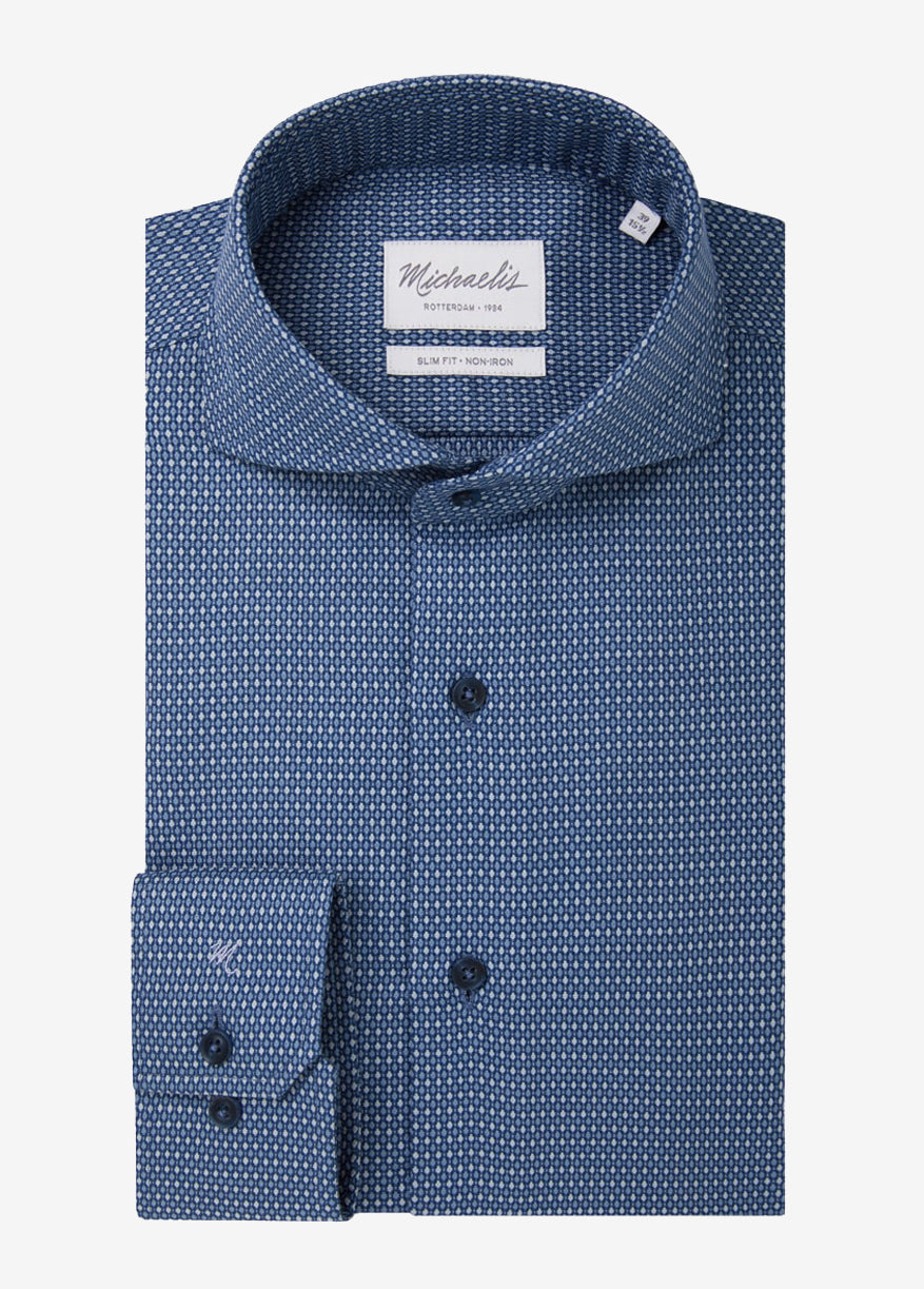 Shirtdeal - Blauw Birdseye shirt van Michaelis-boordmaat: 39