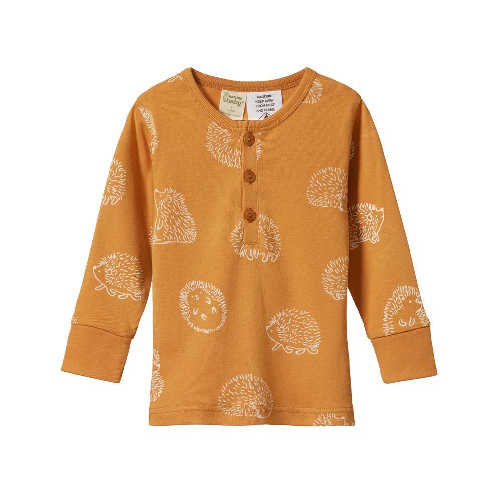 Nature Baby - Waffle Henley Top - Thyme – Fox in Sox Kids