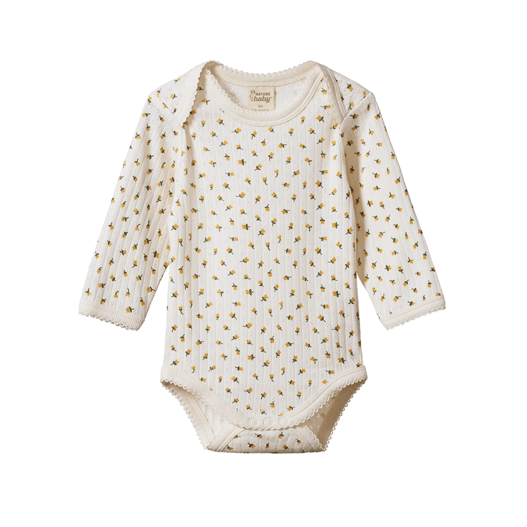 Nature Baby, Pointelle long sleeve bodysuit