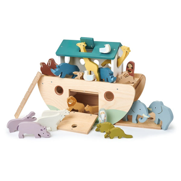 large wooden noah's ark toy