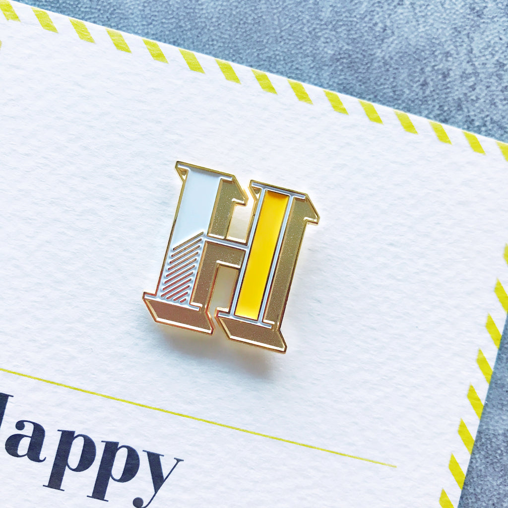 H Is For Happy Pin Badge And Card Paperself 