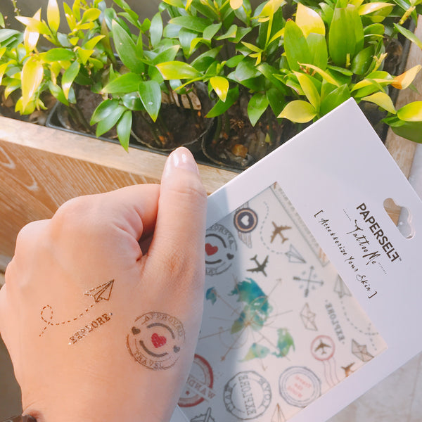 Travel Tattoo | PAPERSELF Paper Lashes & Temporary Tattoos | PAPERSELF