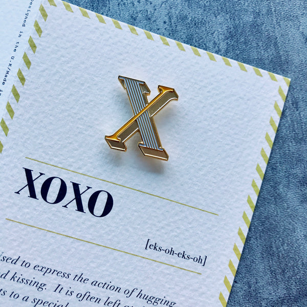 X Is For Xoxo Pin Badge And Card Paperself 