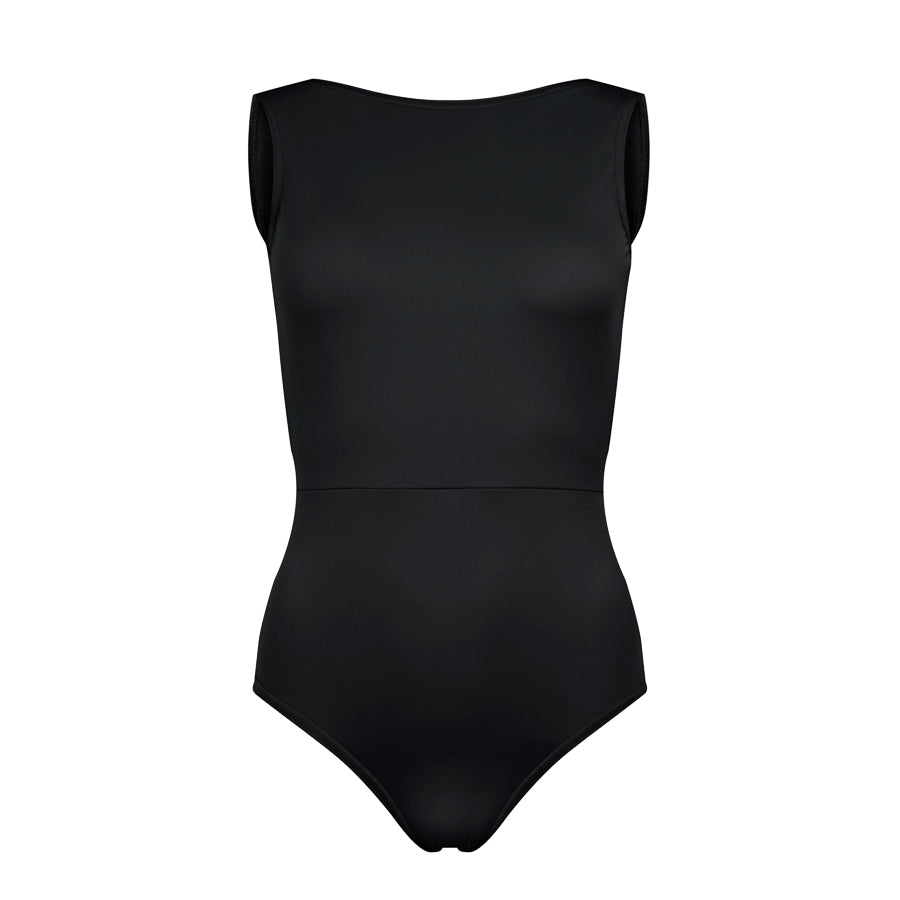 Velour Back Boatneck Leotard Black – Dansez