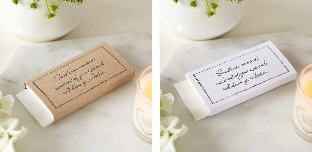 Funeral Tissue Favours