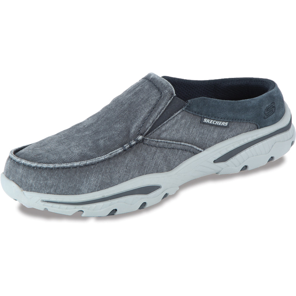 mens skechers black slip on shoes