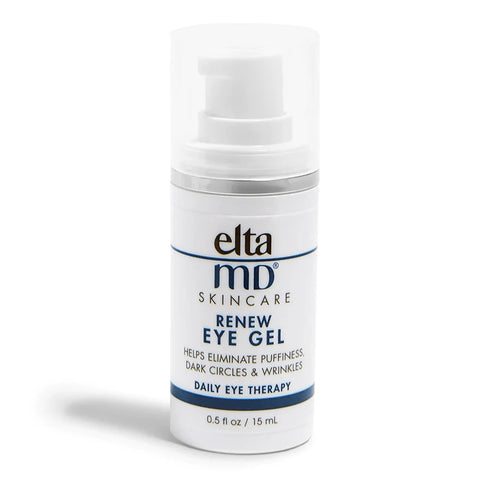 A white bottle of EltaMD Renew Eye Gel