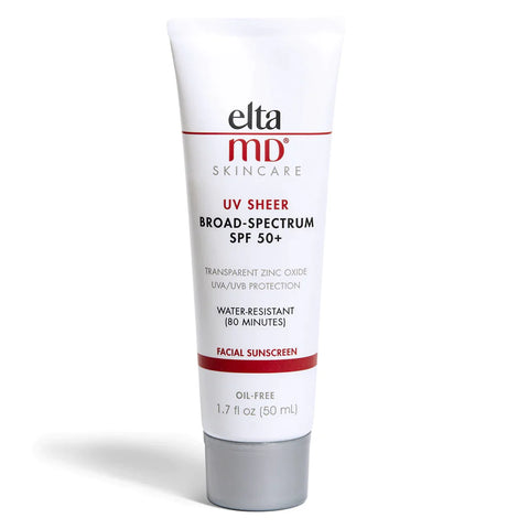 A tube of EltaMD UV Sheer Broad-Spectrum SPF 50+