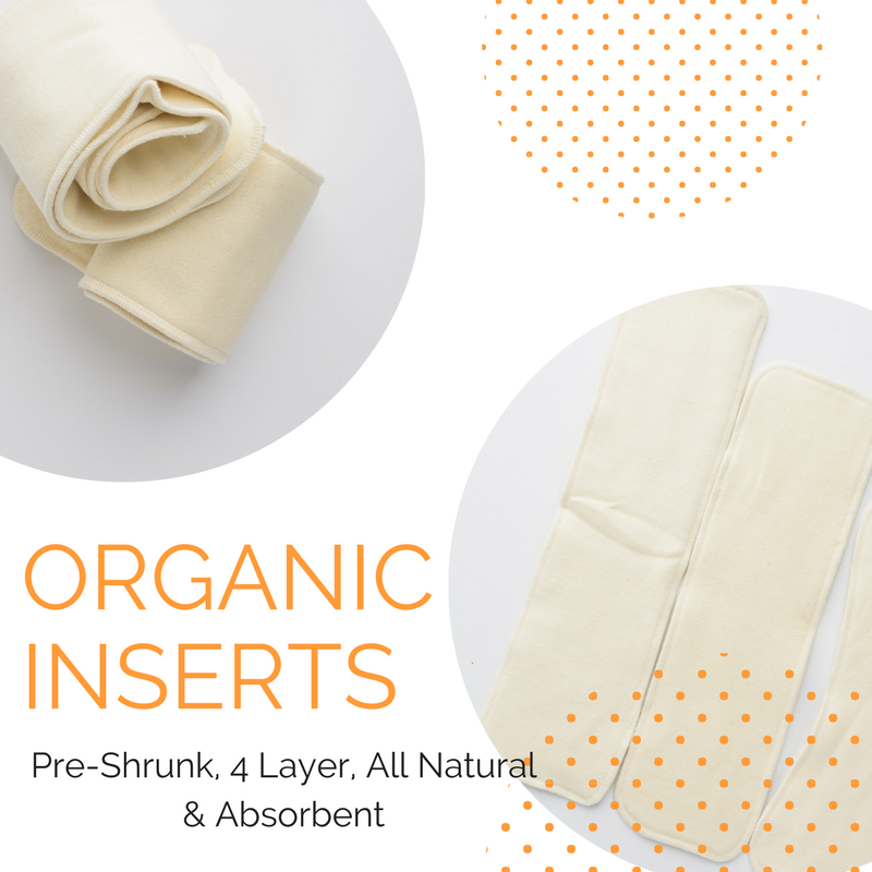 Organic Reusable Diaper Inserts - 2pk