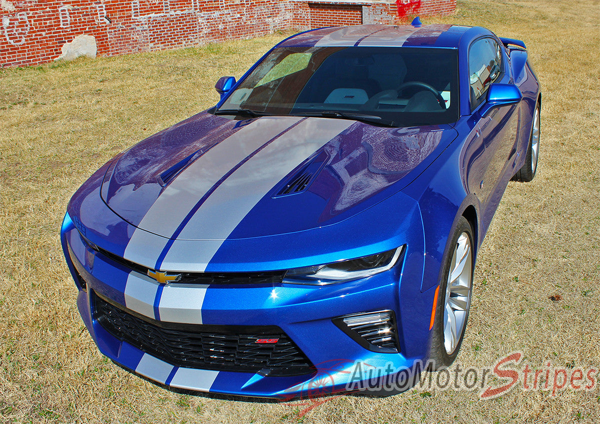 camaro with racing stripes