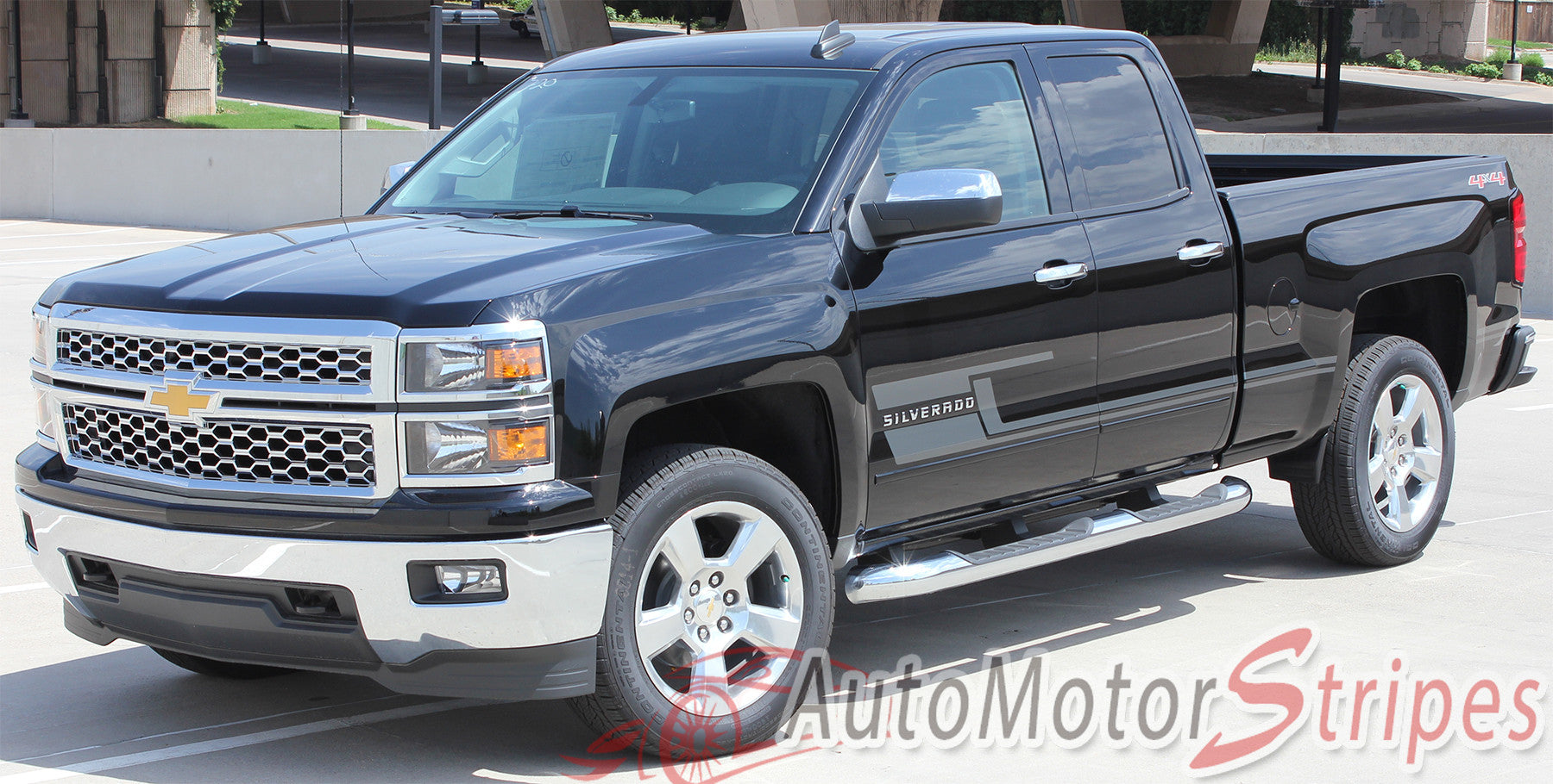 2014-2018 Chevy Silverado Stripes Shadow Truck Side Body Vinyl Graphic ...