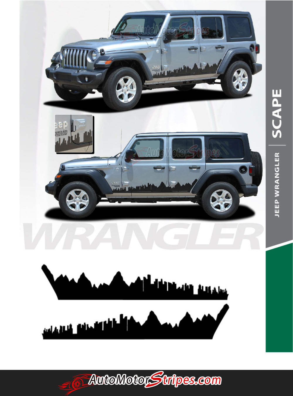 Jeep Wrangler JL Scape Body Decals | Vinyl Graphics | Jeep Stripes | Auto  Motor Stripes Decals Vinyl Graphics and 3M Striping Kits