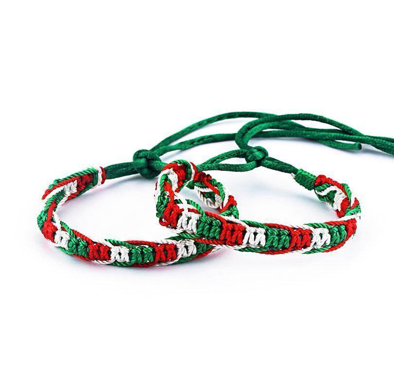 Mexico National Flag Macrame Bracelet [Set of 10]